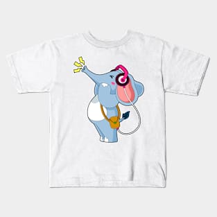 Elephant Headphone Music Kids T-Shirt